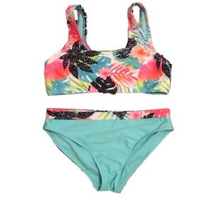 Tropical blue bathing suit